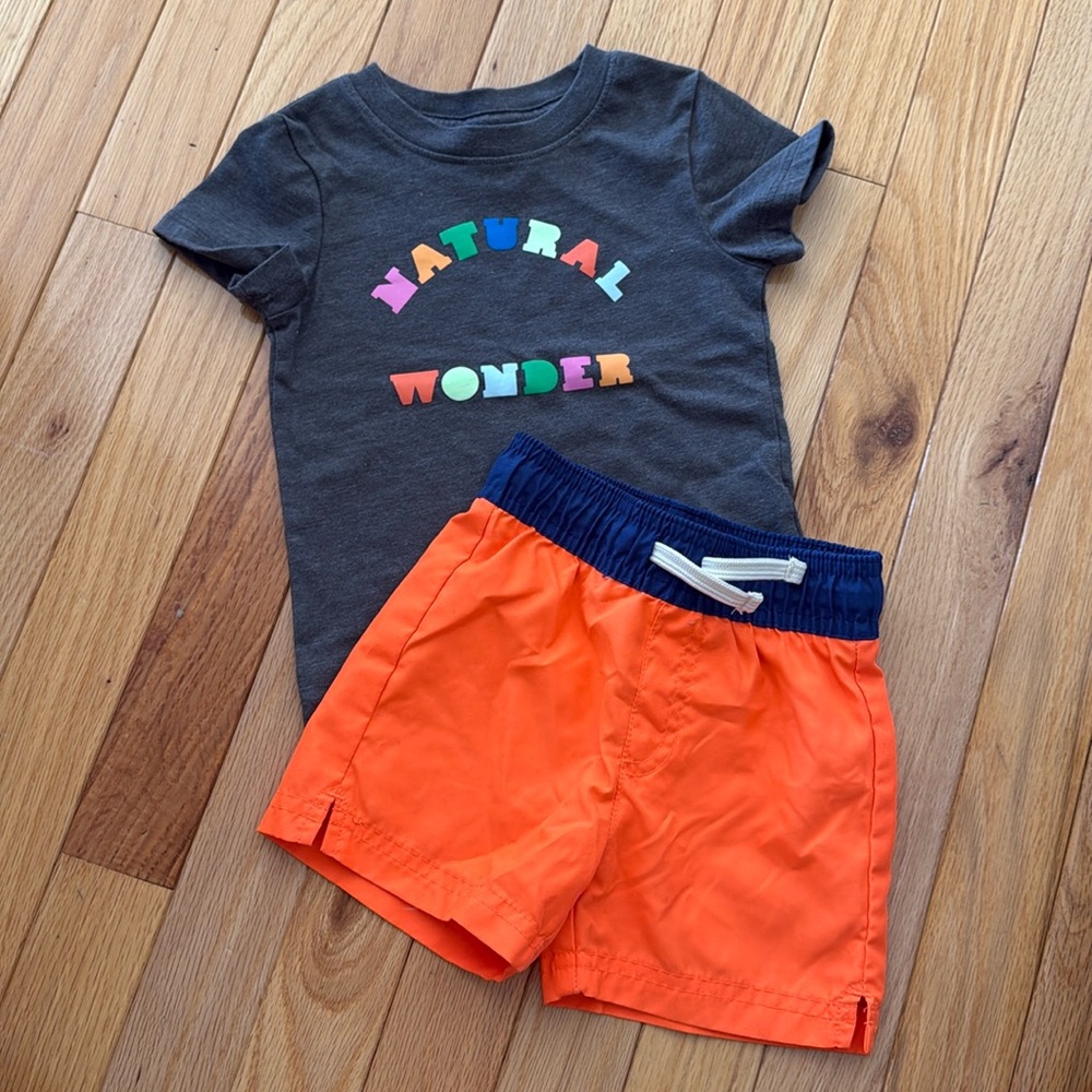 Cat & Jack T-shirt Swim Trunk Bundle